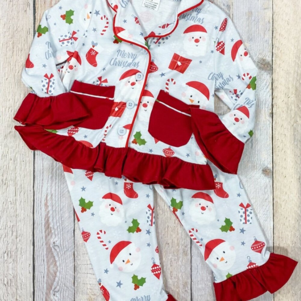 Jolly Snowman Christmas Pajama 2pc Set for Girls